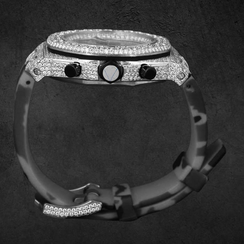 iced out moissanite diamond watch: hip hop luxury chronograph