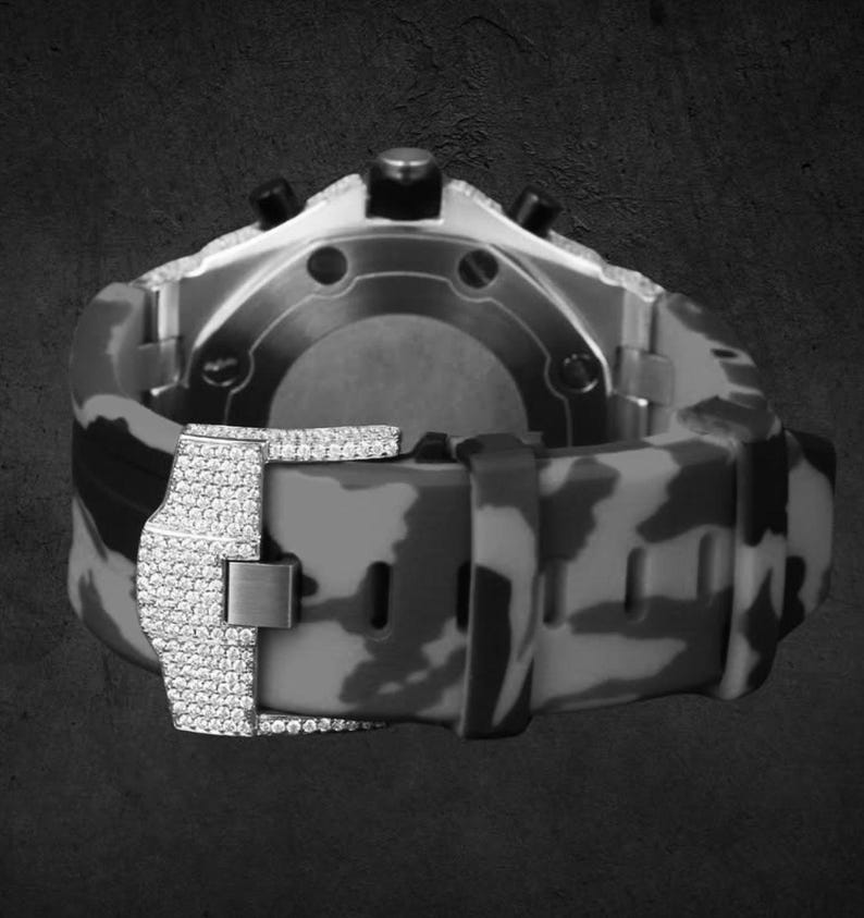 iced out moissanite diamond watch: hip hop luxury chronograph