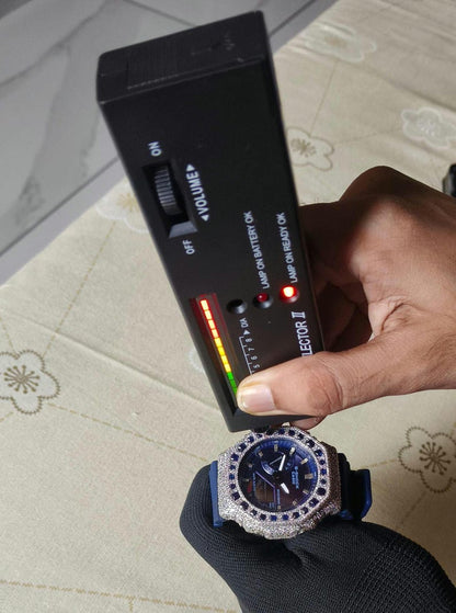 Custom Iced Out Watch: VVS Moissanite, Blue Dial