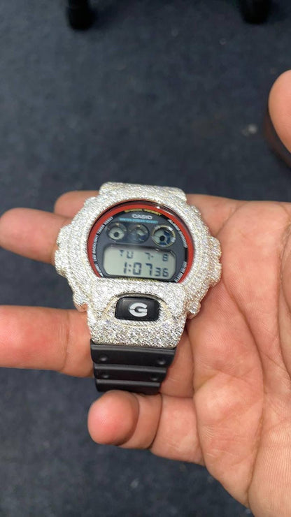 Iced Out Moissanite Watch: Custom DW-6900 Unisex Hip Hop Bustdown
