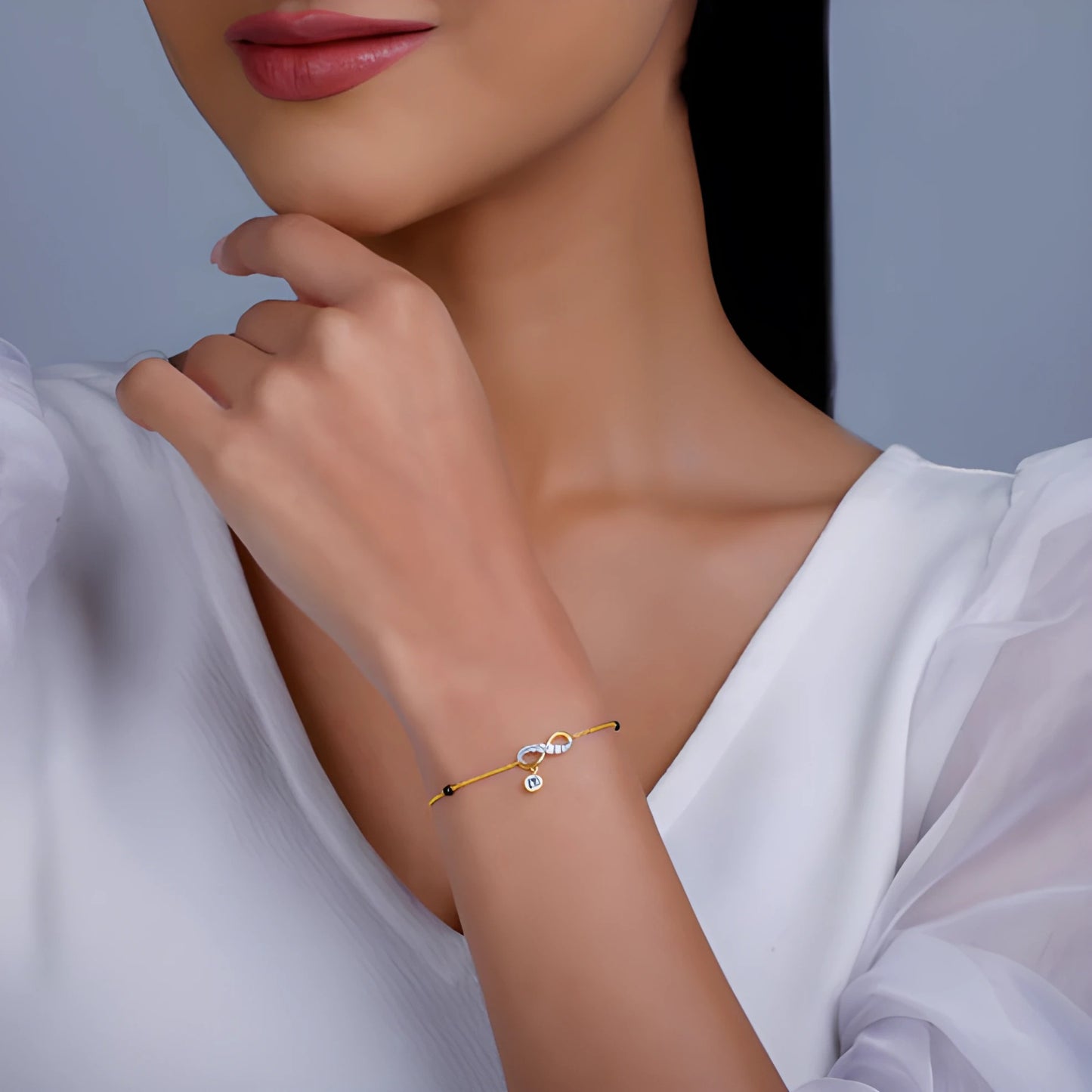 gold nitya diamond mangalsutra bracelet