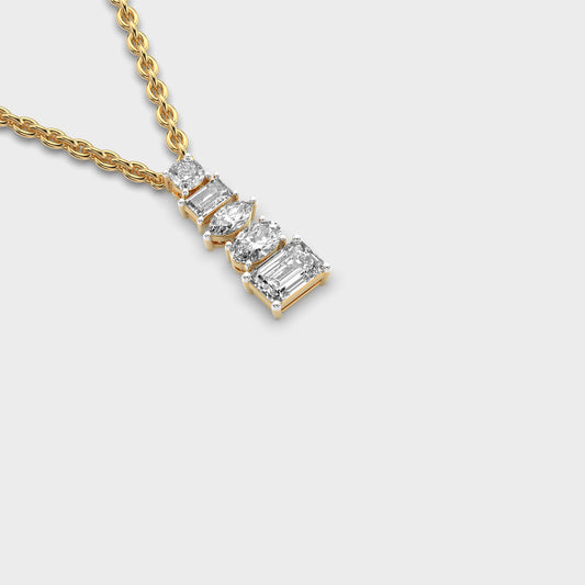 Dropping Beauty Diamond Pendant (With Chain)