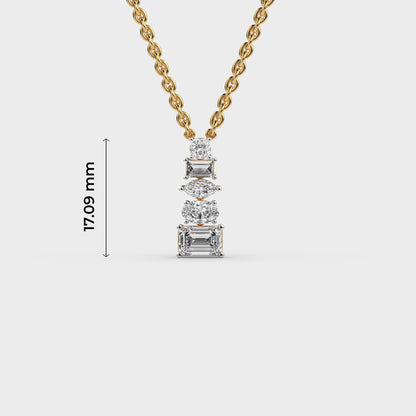 Dropping Beauty Diamond Pendant (With Chain)