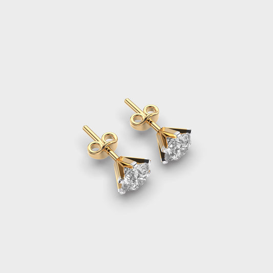 Mini Round Distinct Diamond Ear Studs