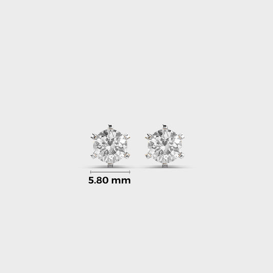 Mini Round Distinct Diamond Ear Studs