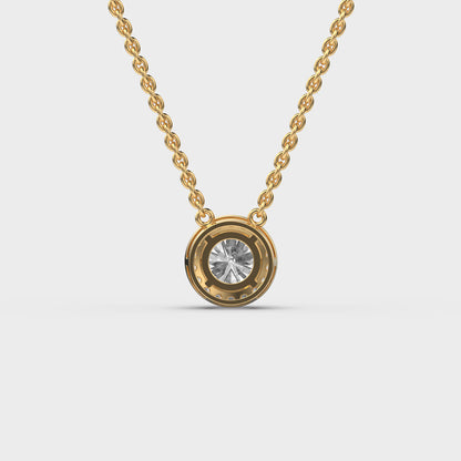 Bright Round Padma Cut Diamond Circle Pendant (With Chain)