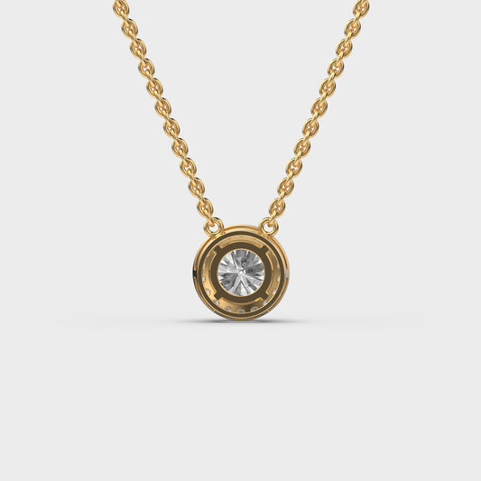 Bright Round Padma Cut Diamond Circle Pendant (With Chain)
