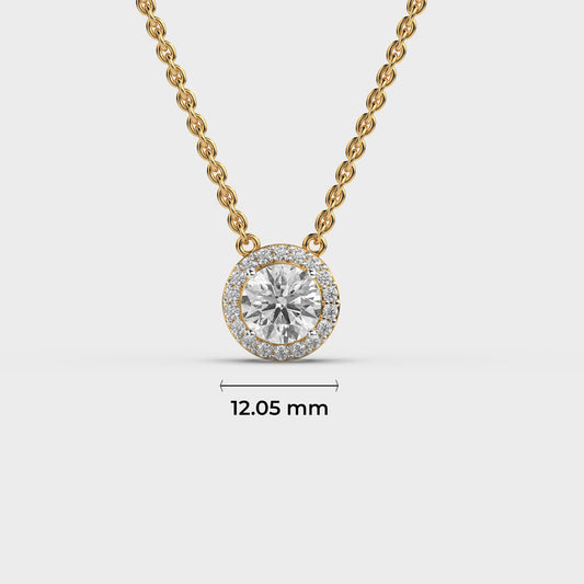 Bright Round Padma Cut Diamond Circle Pendant (With Chain)