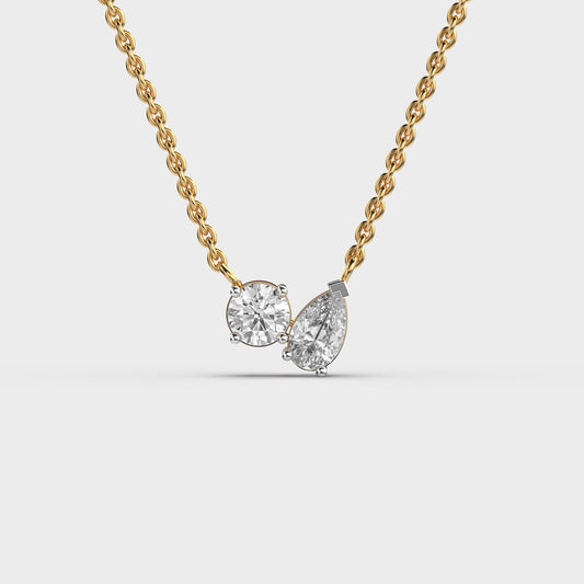 Glistening Toi Et Moi Pendant (With Chain)