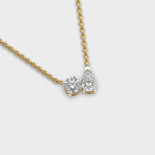 Glistening Toi Et Moi Pendant (With Chain)