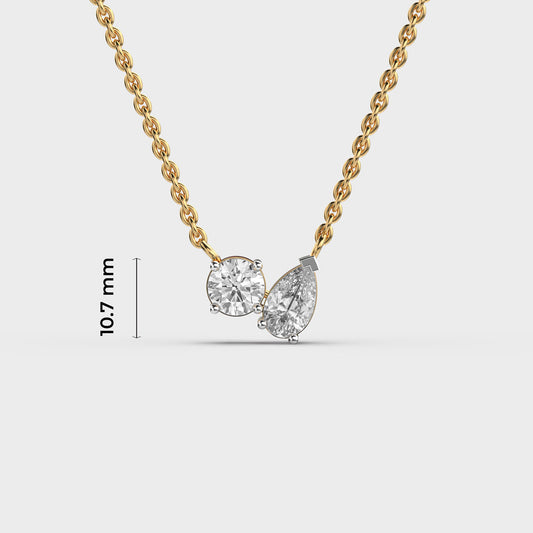 Glistening Toi Et Moi Pendant (With Chain)