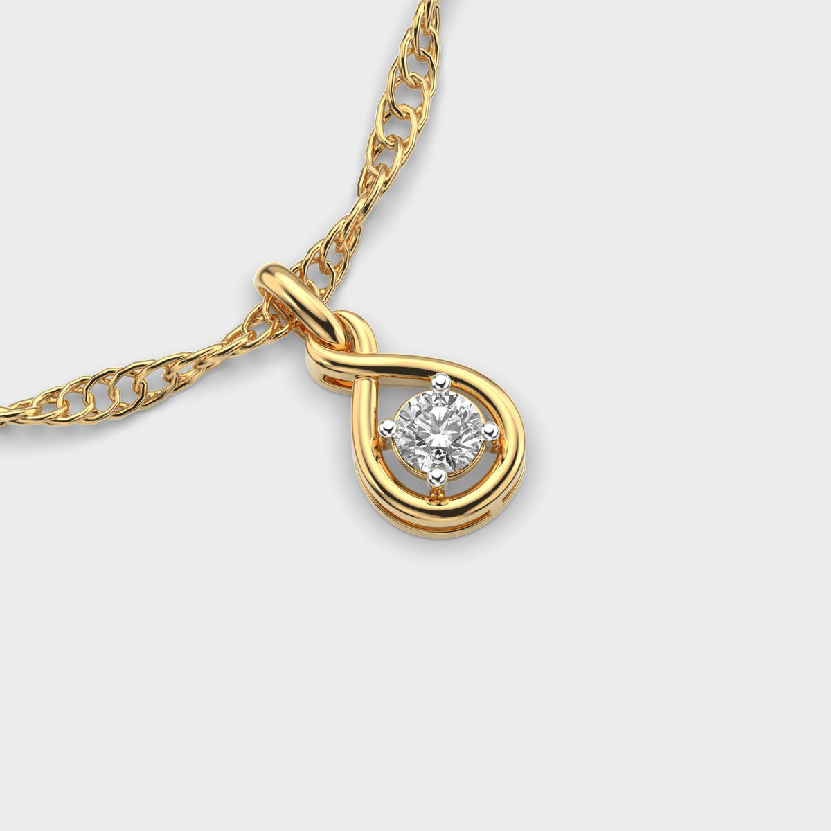 Infinity Jar Gleaming Diamond Pendant (Without Chain)