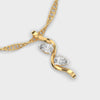 Pear On Wave Diamond Pendant (Without Chain)