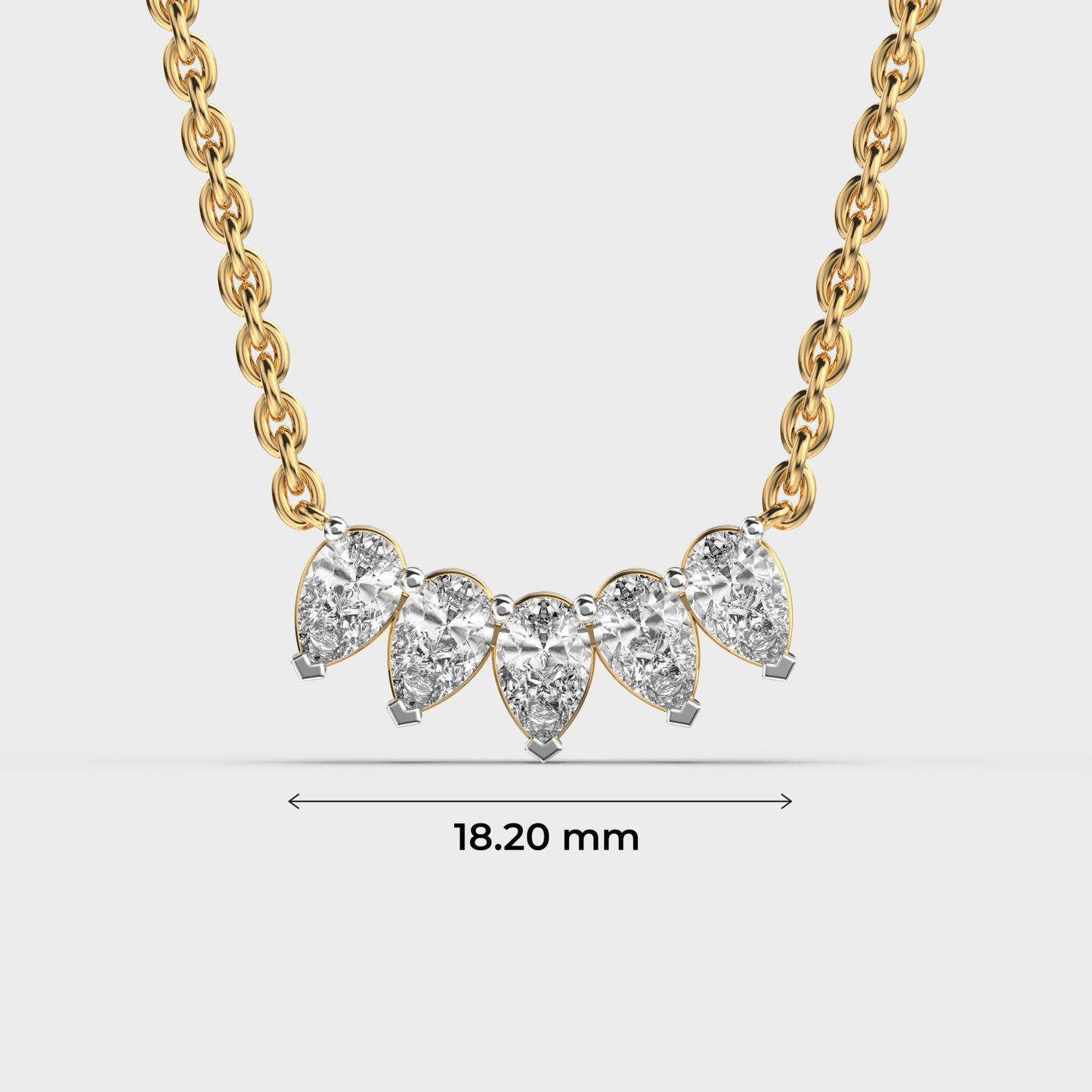 inverted tiara pear diamond necklace
