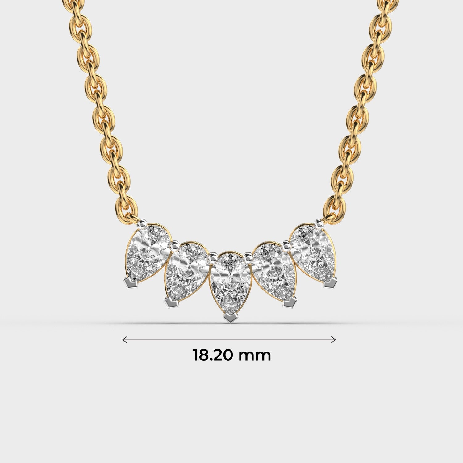 Inverted Tiara Pear Diamond Necklace