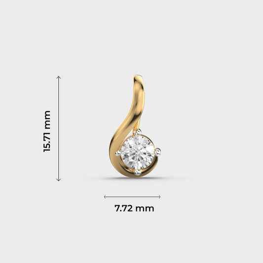 Minimal Round Diamond Pendant (Without Chain)