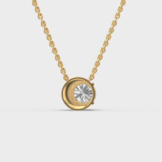 Soulbound Grace Round Diamond Pendant (With Chain)