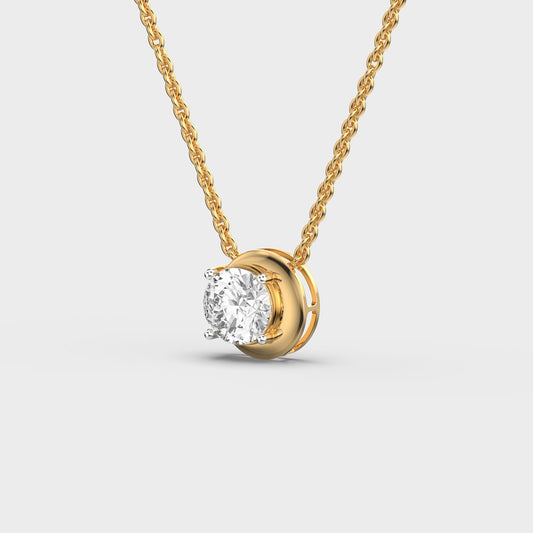 Soulbound Grace Round Diamond Pendant (With Chain)