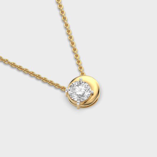 Soulbound Grace Round Diamond Pendant (With Chain)