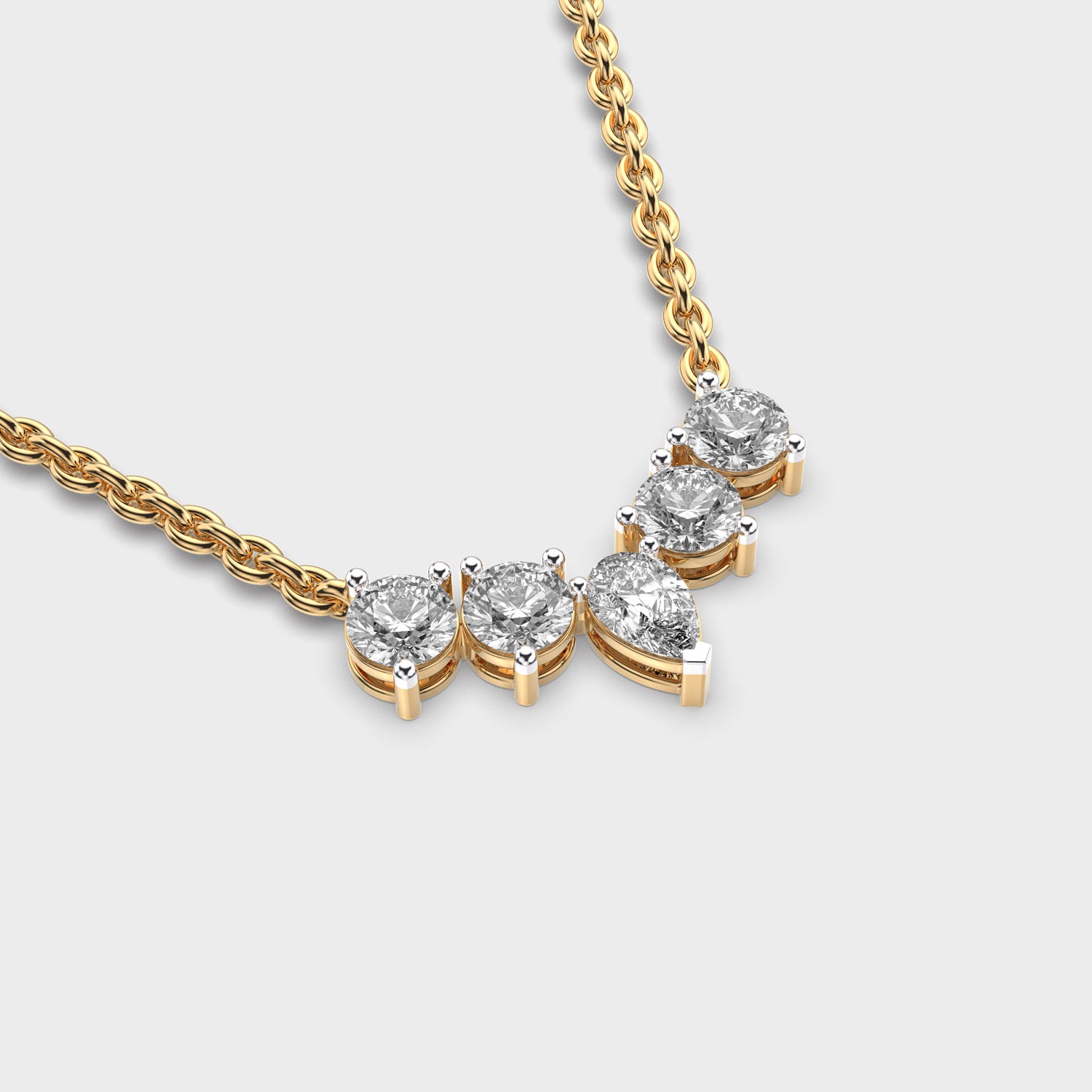 Shimmering Inverted Crown Diamond Necklace