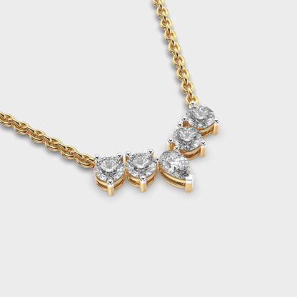 Shimmering Inverted Crown Diamond Necklace