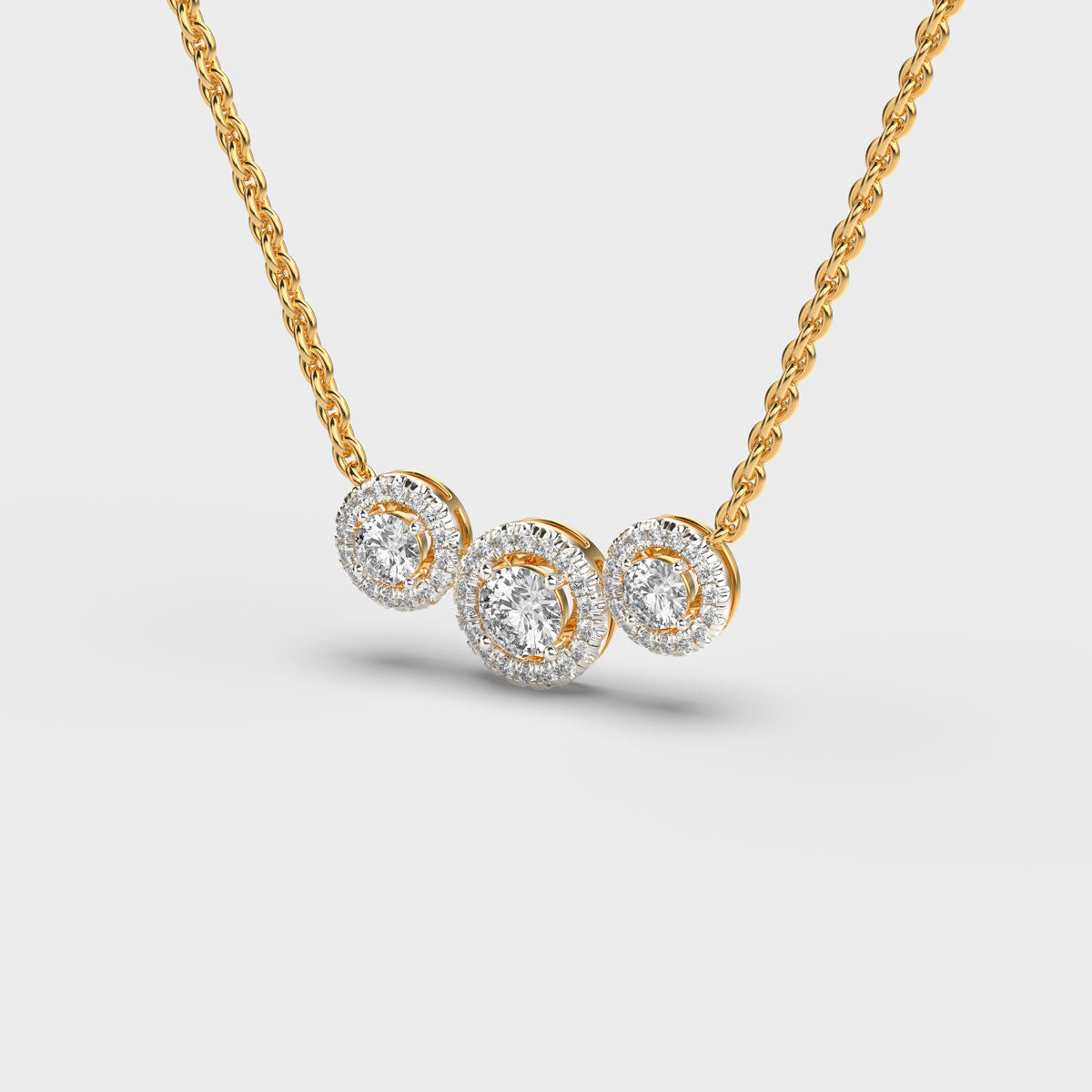 Three Musketeers Diamond Pendant (With Chain)