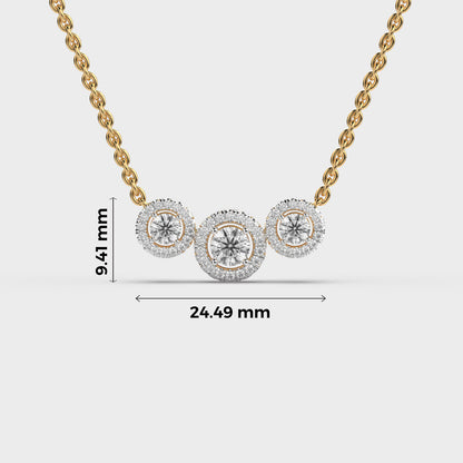 Three Musketeers Diamond Pendant (With Chain)