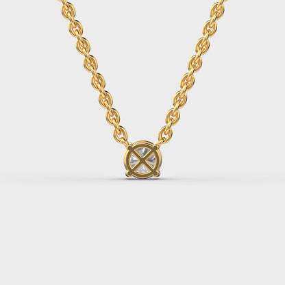 Pure Round Diamond Pendant (With Chain)