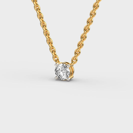 Pure Round Diamond Pendant (With Chain)