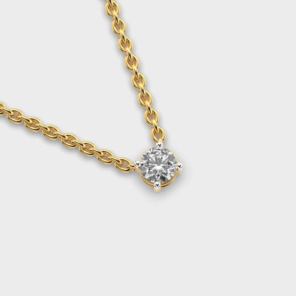 Pure Round Diamond Pendant (With Chain)