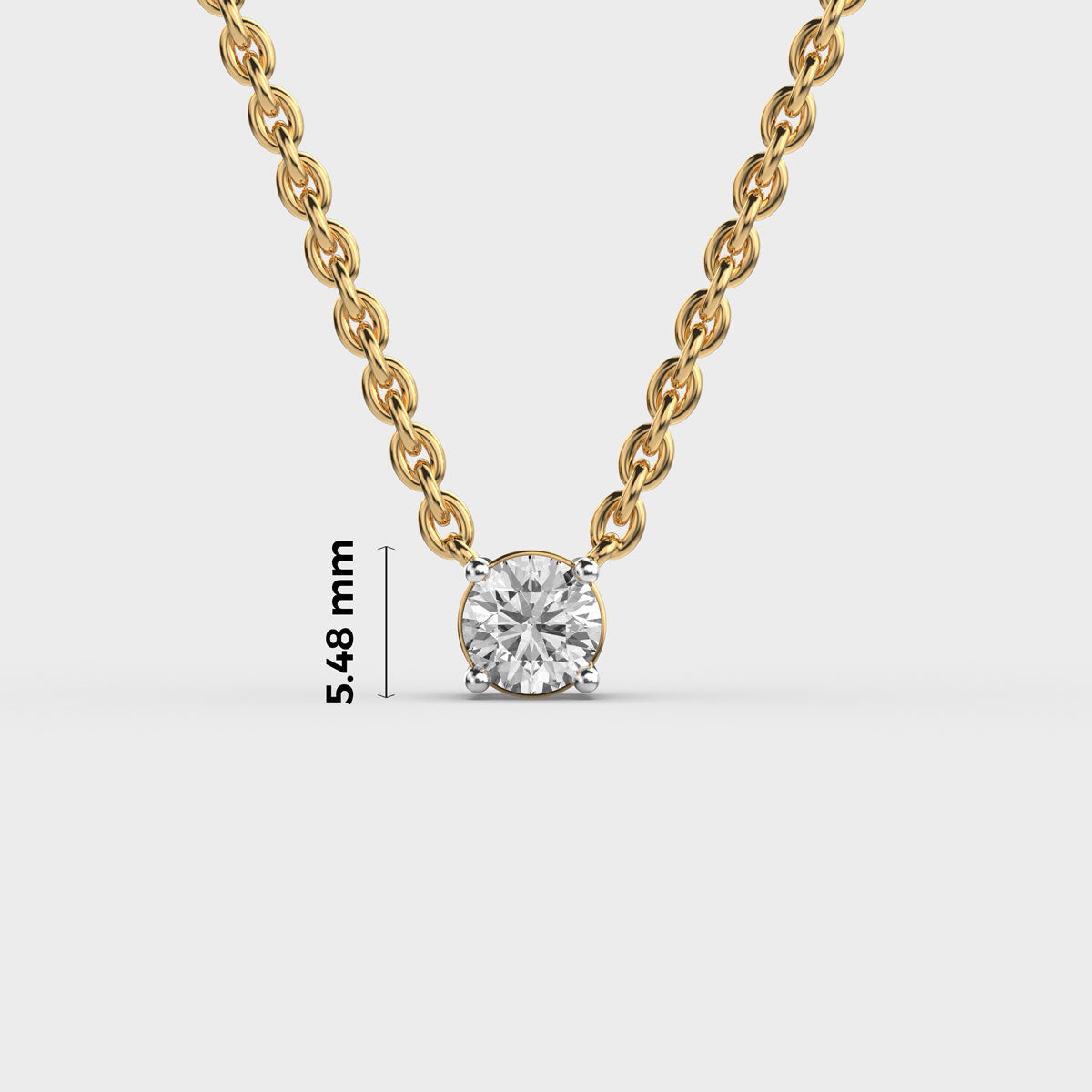 pure round diamond pendant (with chain)