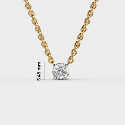 Pure Round Diamond Pendant (With Chain)