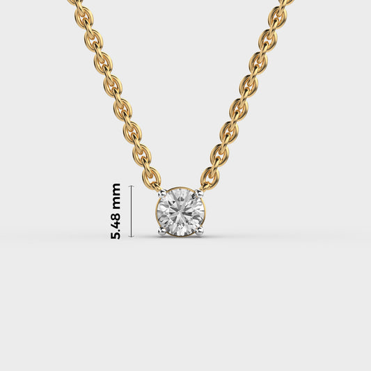 Pure Round Diamond Pendant (With Chain)