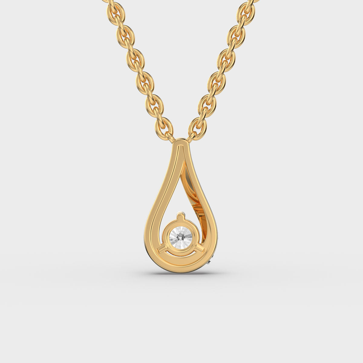 caught in a drop diamond pendant (with chain)
