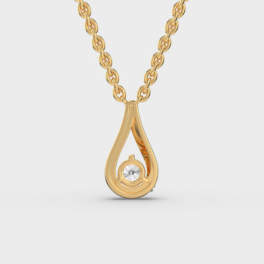 Caught in a Drop Diamond Pendant (With Chain)