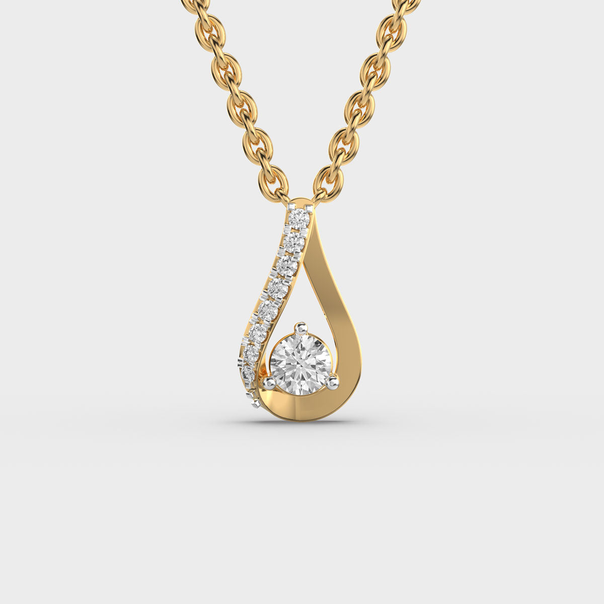 caught in a drop diamond pendant (with chain)