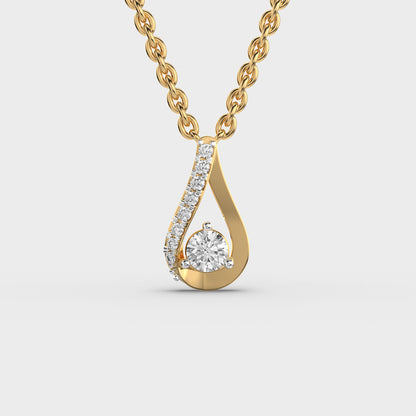Caught in a Drop Diamond Pendant (With Chain)