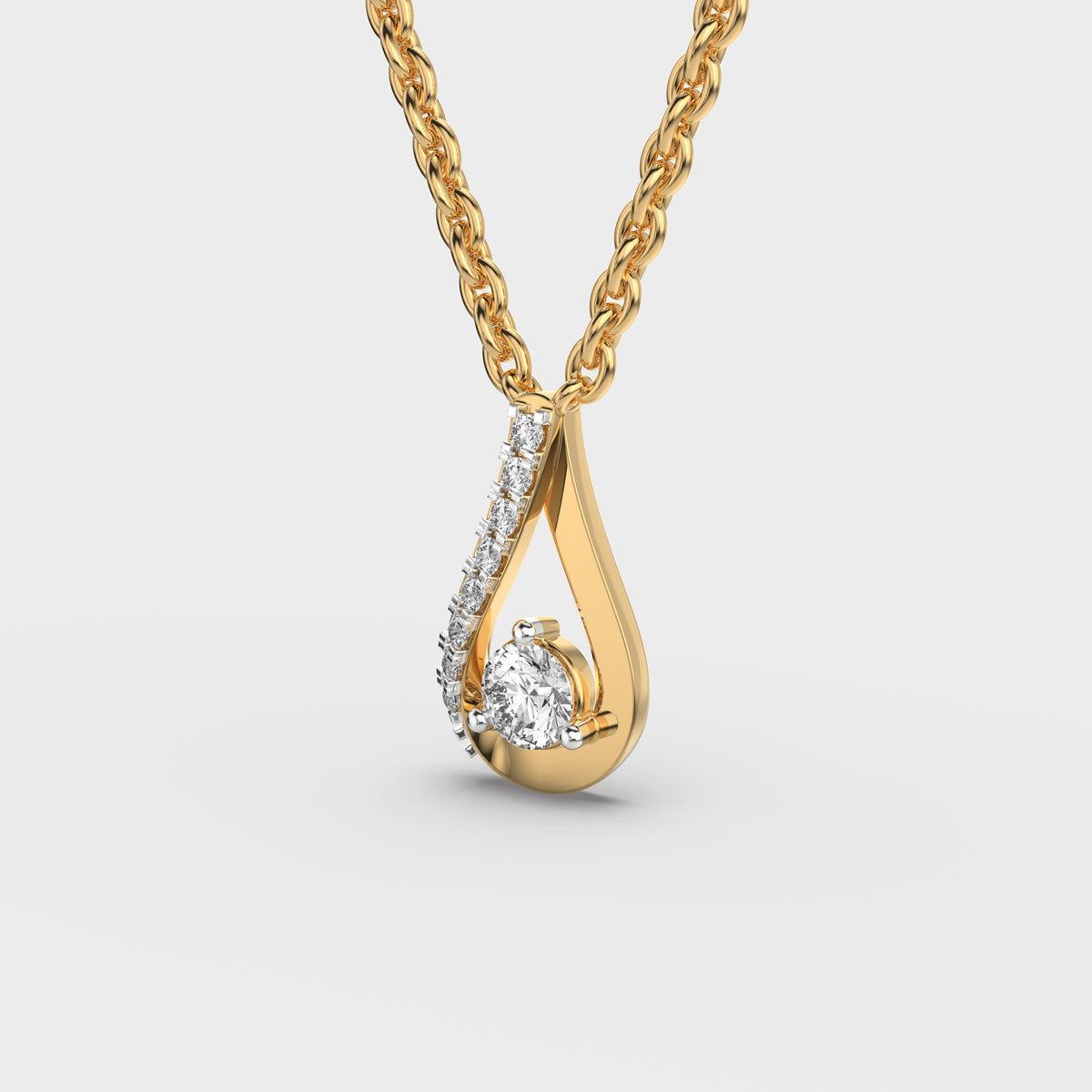 caught in a drop diamond pendant (with chain)