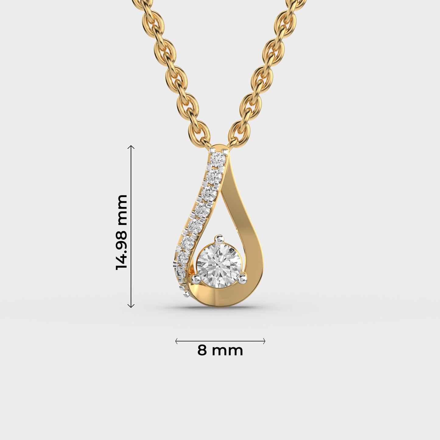 caught in a drop diamond pendant (with chain)