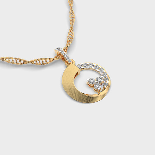 Dimidium Diamond Enrusted Pendant Set (Without Chain)