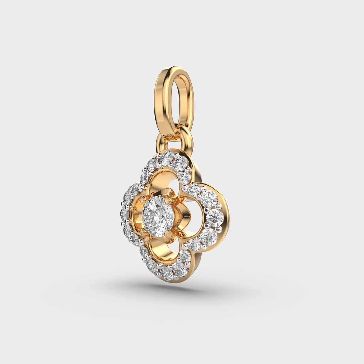 Petalshine Diamond Encrusted Pendant (Without Chain)