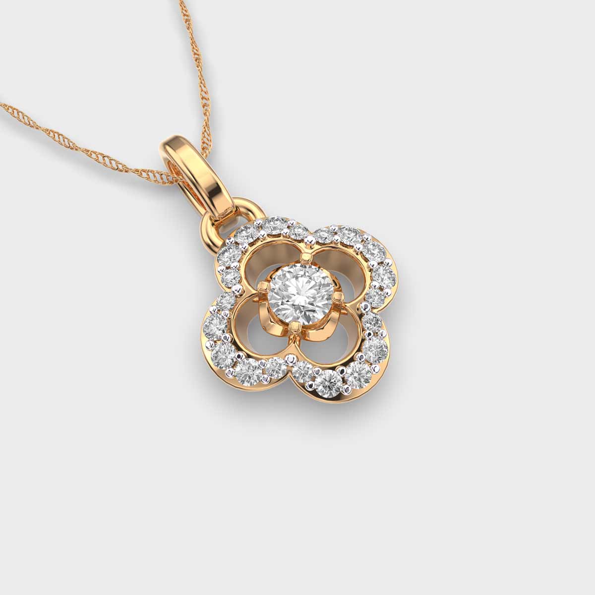 petalshine diamond encrusted pendant (without chain)