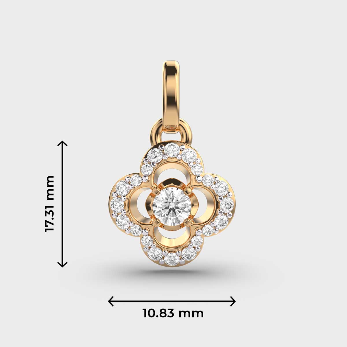 Petalshine Diamond Encrusted Pendant (Without Chain)