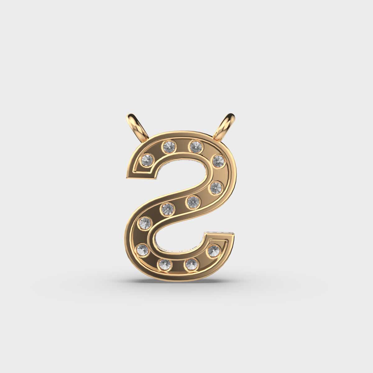 soulful initial ‘s’ diamond pendant (without chain)