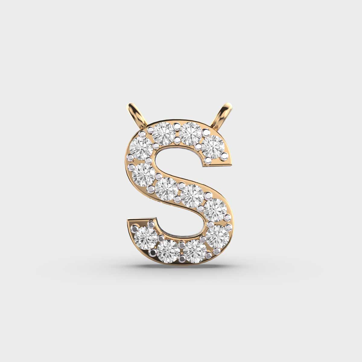 soulful initial ‘s’ diamond pendant (without chain)