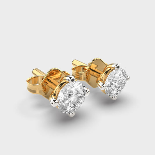 Signature Solitaire Diamond Stud Earrings