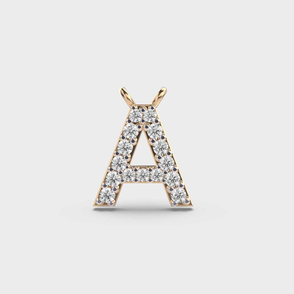 adorable initial ‘a’ diamond pendant (without chain)