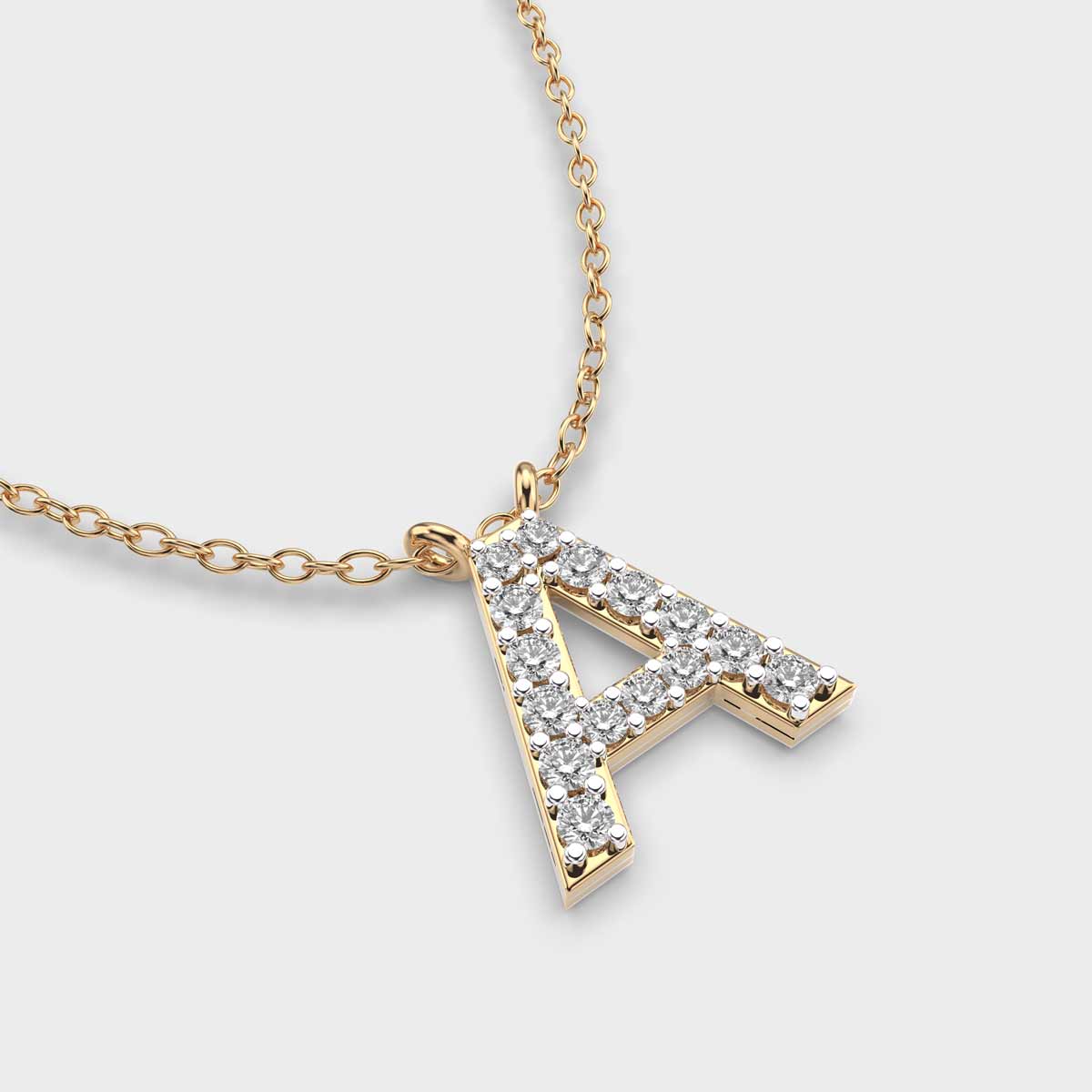 adorable initial ‘a’ diamond pendant (without chain)