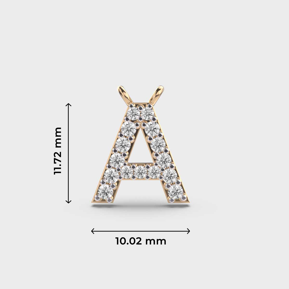 adorable initial ‘a’ diamond pendant (without chain)