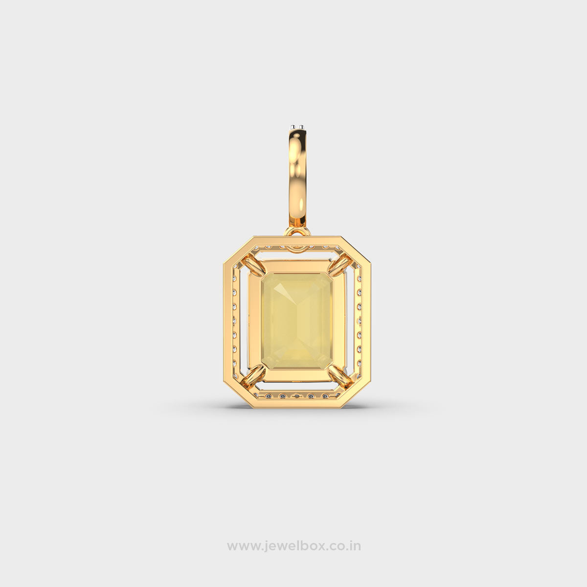 ambera yellow stone diamond pendant (without chain)